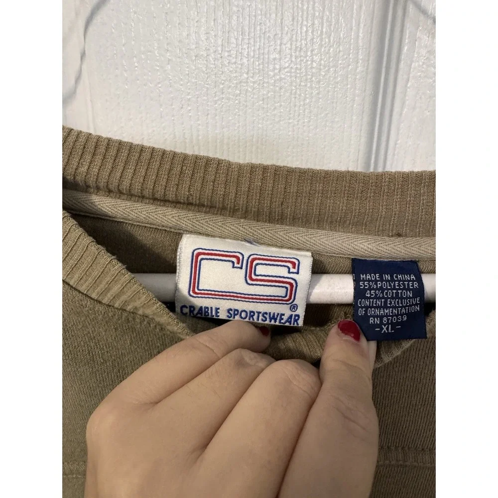 Crable Sportswear Indiana Hoosiers Sweatshirt Mens XL Tan Embroidered Crewneck